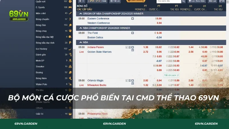 Các loại cá cược phổ biến tại CMD thể thao
