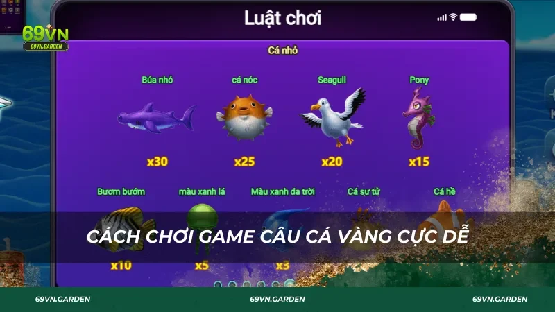 Cách chơi game Câu Cá Vàng cực dễ