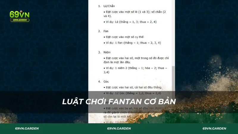 Luật chơi Fantan cơ bản cho người mới