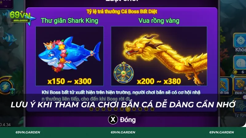 Lưu ý khi chơi Bắn Cá Dễ Dàng 69VN